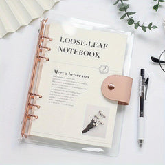 1PC PVC Transparent Loose leaf Notebook 90 Sheets