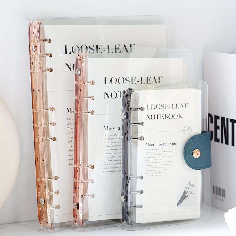 1PC PVC Transparent Loose leaf Notebook 90 Sheets