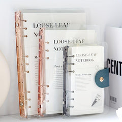 1PC PVC Transparent Loose leaf Notebook 90 Sheets