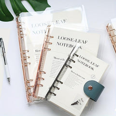1PC PVC Transparent Loose leaf Notebook 90 Sheets