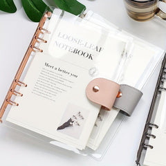 1PC PVC Transparent Loose leaf Notebook 90 Sheets