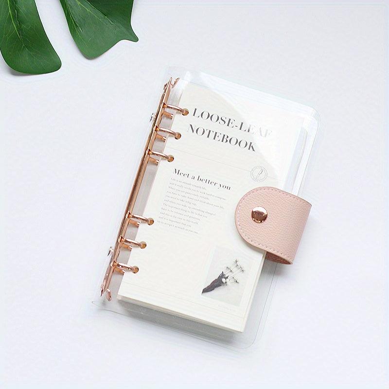 1PC PVC Transparent Loose leaf Notebook 90 Sheets