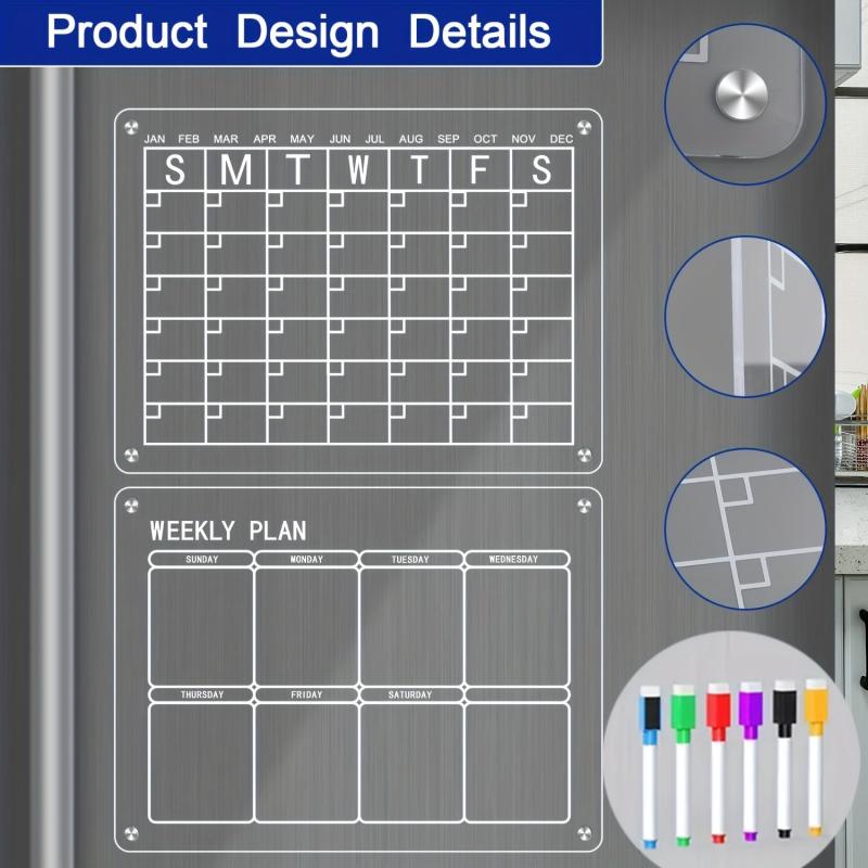 Acrylic Magnetic Fridge Calendar Set