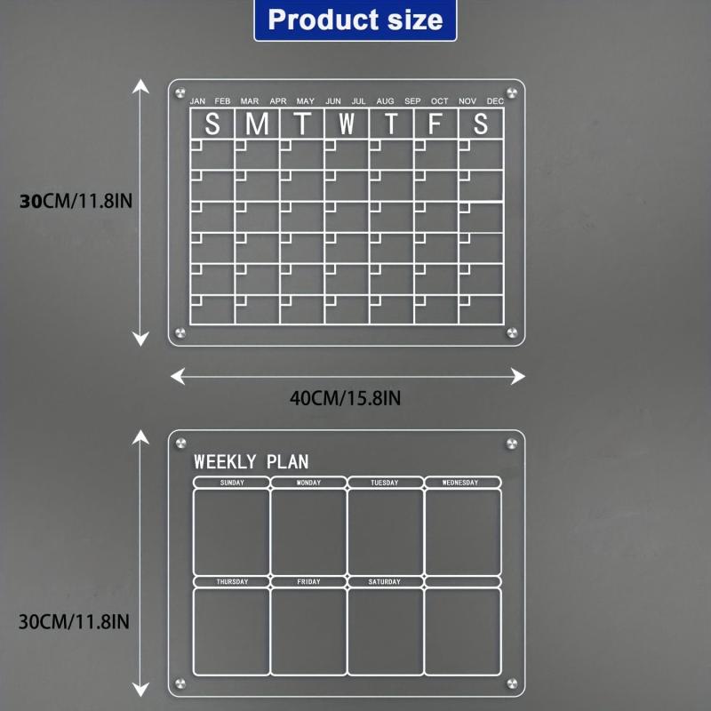 Acrylic Magnetic Fridge Calendar Set
