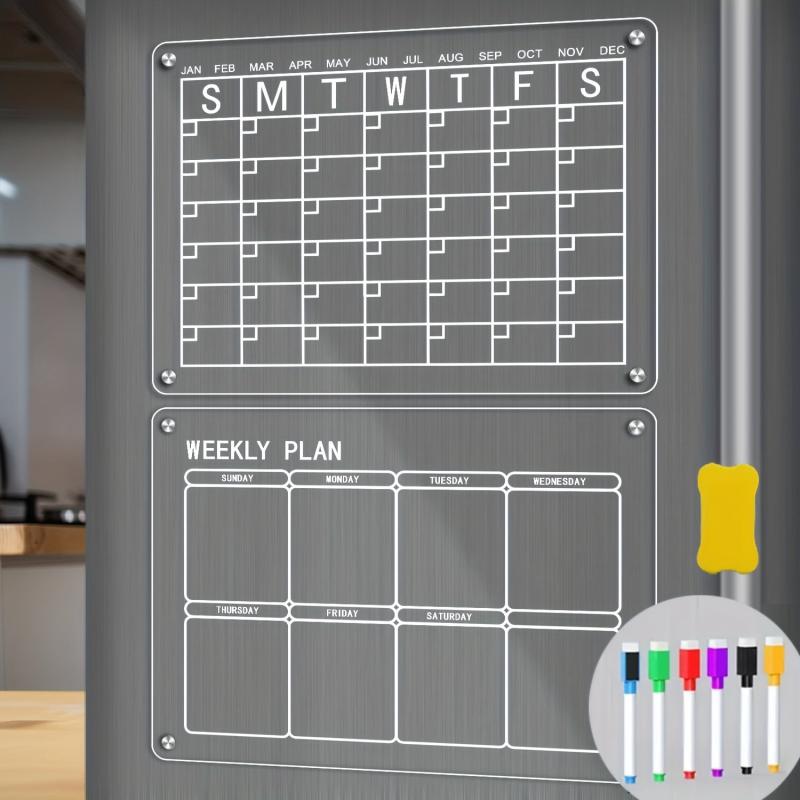 Acrylic Magnetic Fridge Calendar Set