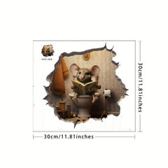 3D Mouse Wall Sticker PVC Waterproof Self adhesive Sticker
