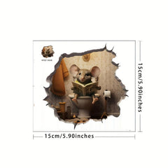 3D Mouse Wall Sticker PVC Waterproof Self adhesive Sticker