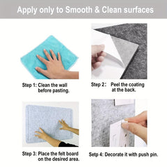 Large Self-Adhesive Felt Board Wall Sticker 29.97x39.88 cm