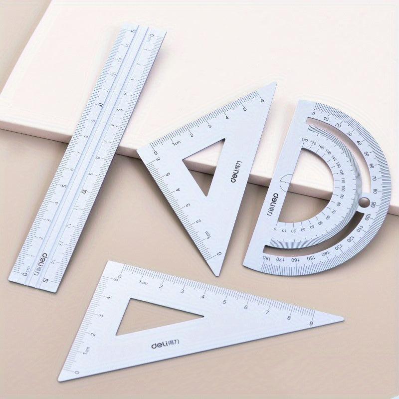 Aluminum Alloy Drafting Set Triangular Ruler Protractor