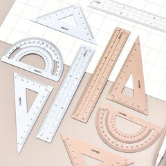 Aluminum Alloy Drafting Set Triangular Ruler Protractor