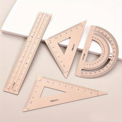 Aluminum Alloy Drafting Set Triangular Ruler Protractor