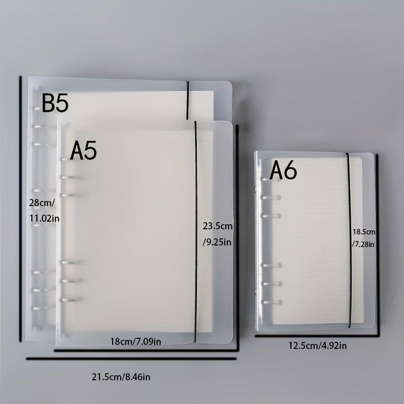 PP Frosted Translucent Binder A5 B5 A6 6-Hole Loose Leaf Book Case