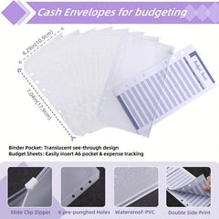 A6 Cash Envelopes Budget Organizer With 8pcs Cash Envelopes & Stickers