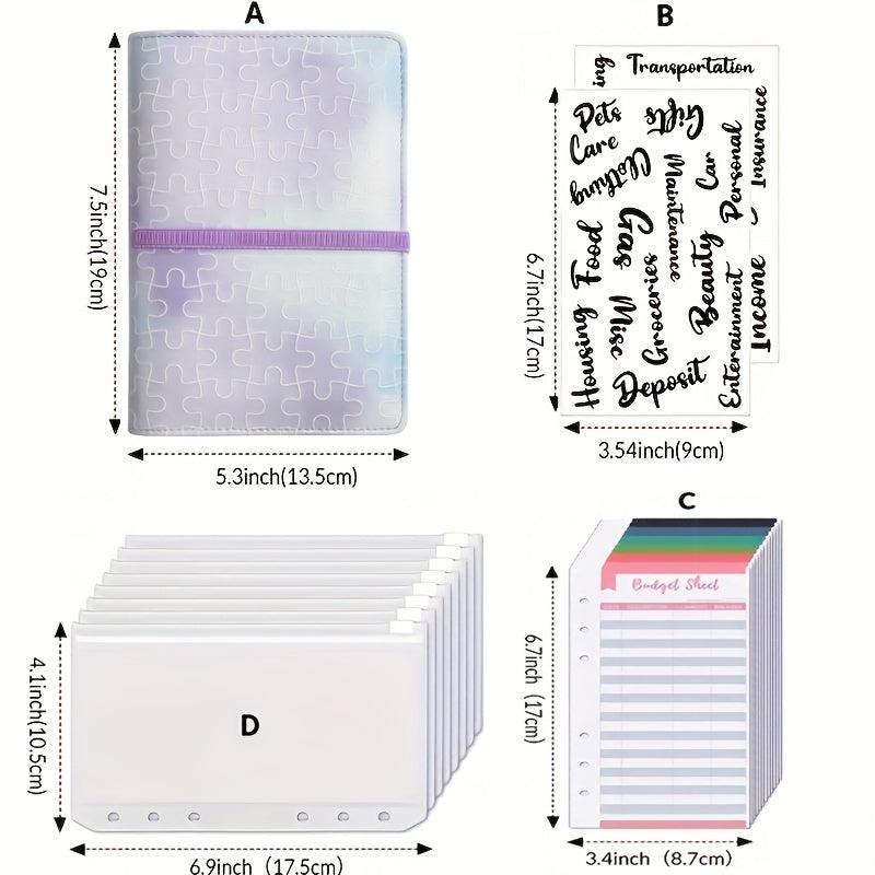 A6 Cash Envelopes Budget Organizer With 8pcs Cash Envelopes & Stickers
