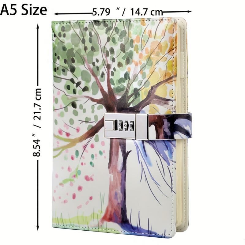 Lockable Journal A5 Diary Women Students Faux Leather Notebook