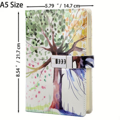 Lockable Journal A5 Diary Women Students Faux Leather Notebook