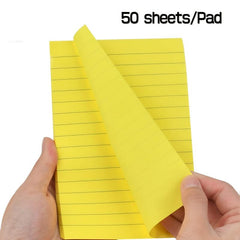 6pcs 4x6 Lined Sticky Notes Pad 50 Sheets Large Colorful Self Adhesive Bulk Pack