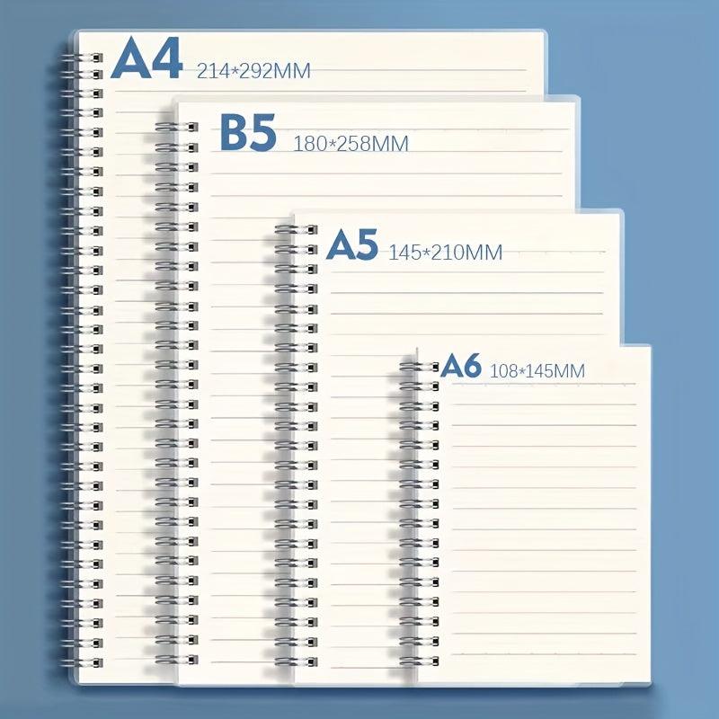 Minimalist Student Notebook Blank Horizontal Line Grid Portable Spiral Work Note