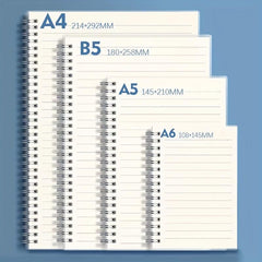 Minimalist Student Notebook Blank Horizontal Line Grid Portable Spiral Work Note