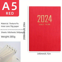 A5 Daily Planner Notebook 365 Days English Calendar