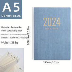 A5 Daily Planner Notebook 365 Days English Calendar