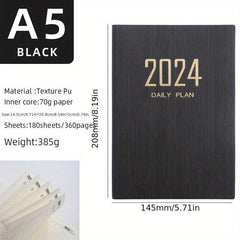 A5 Daily Planner Notebook 365 Days English Calendar