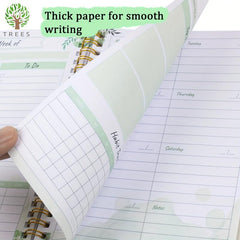 Greenery Weekly Planner Notebook To Do List Habit Tracker 5.8x8in 52 Sheets