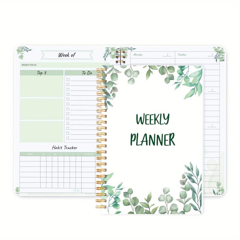 Greenery Weekly Planner Notebook To Do List Habit Tracker 5.8x8in 52 Sheets