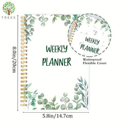 Greenery Weekly Planner Notebook To Do List Habit Tracker 5.8x8in 52 Sheets
