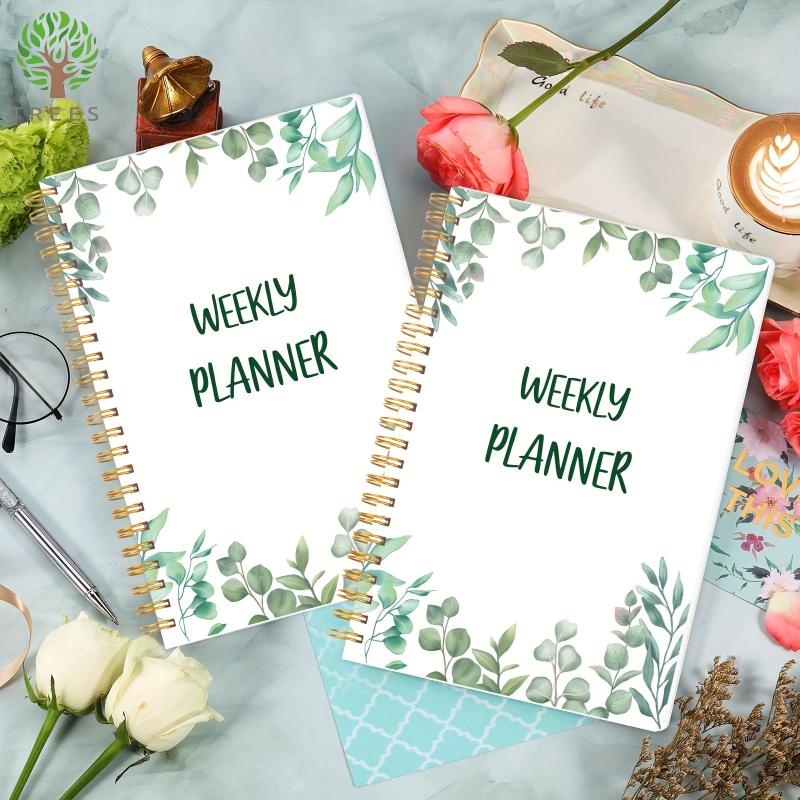 Greenery Weekly Planner Notebook To Do List Habit Tracker 5.8x8in 52 Sheets