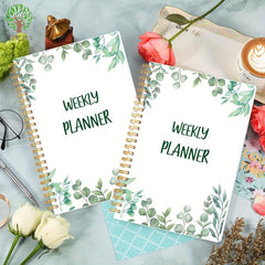 Greenery Weekly Planner Notebook To Do List Habit Tracker 5.8x8in 52 Sheets