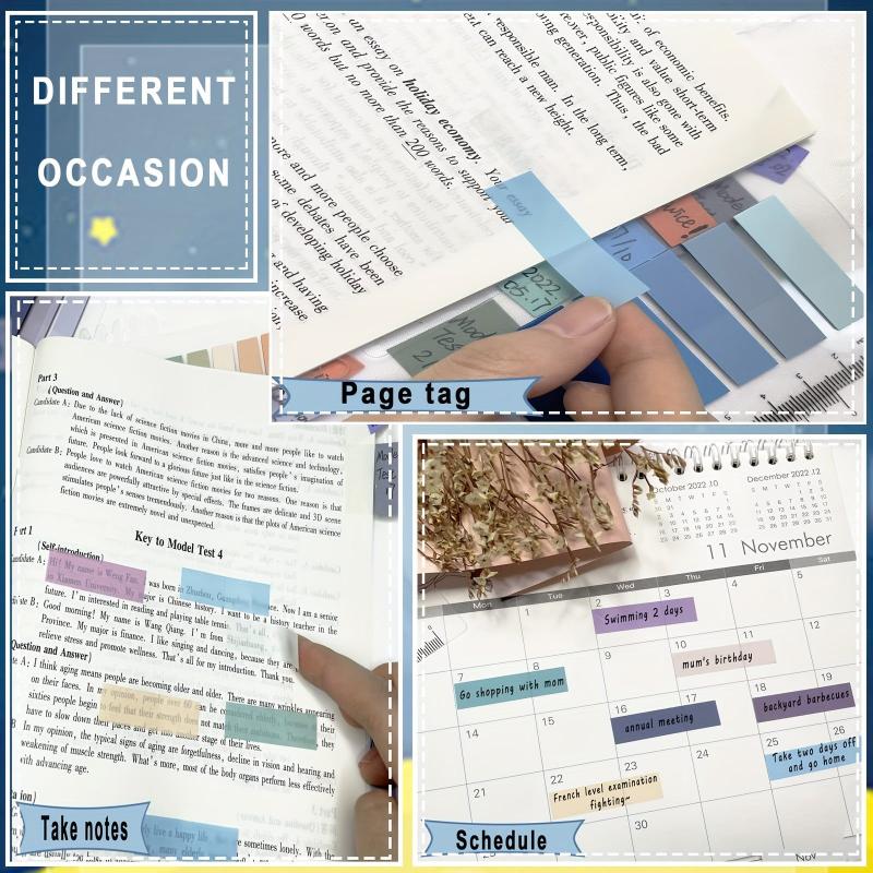 800 Pcs Sticky Tabs 40 Colors Translucent Index Tabs