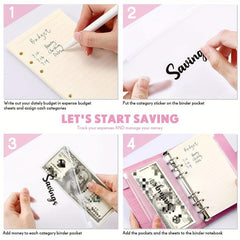 Heart Pattern Budget Binder with Cash Envelopes