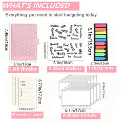 Heart Pattern Budget Binder with Cash Envelopes