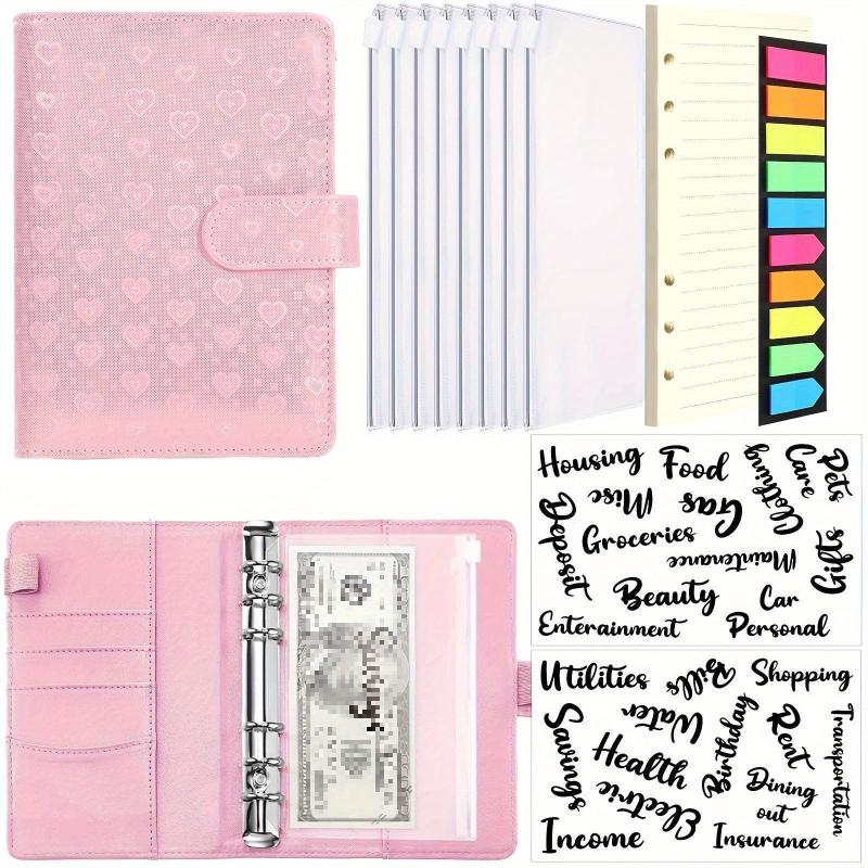 Heart Pattern Budget Binder with Cash Envelopes