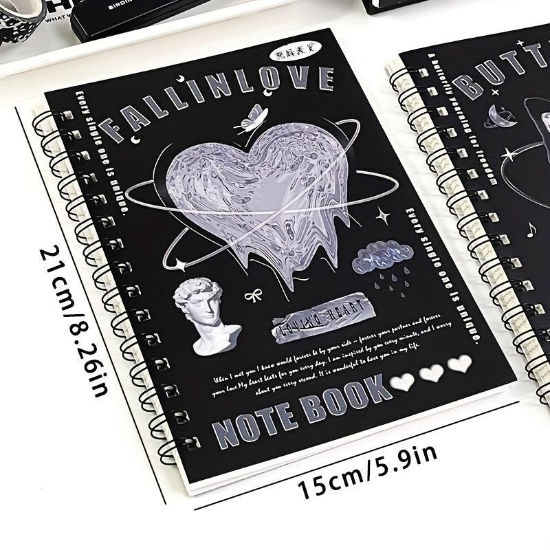 A5 Vintage Spiral Notebook Butterfly Heart Diary 50 Sheets