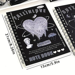 A5 Vintage Spiral Notebook Butterfly Heart Diary 50 Sheets