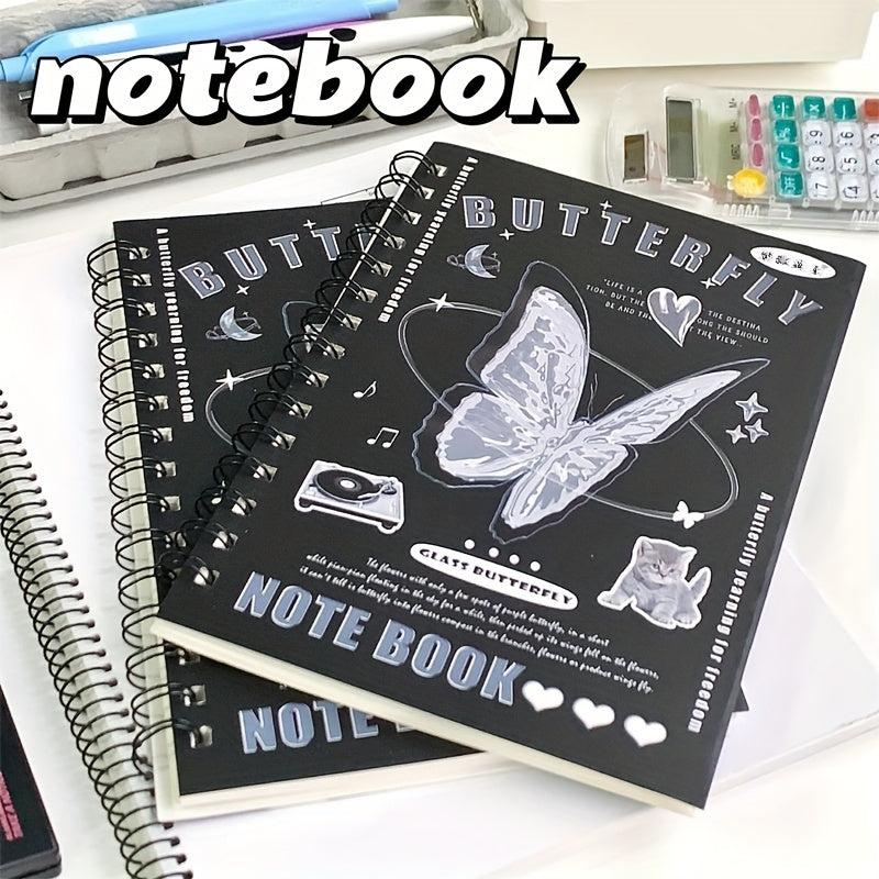 A5 Vintage Spiral Notebook Butterfly Heart Diary 50 Sheets