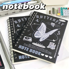 A5 Vintage Spiral Notebook Butterfly Heart Diary 50 Sheets