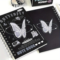 A5 Vintage Spiral Notebook Butterfly Heart Diary 50 Sheets