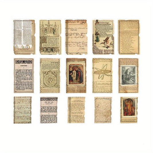 30pcs Vintage Burnt Style Decorative Paper for DIY Scrapbooking