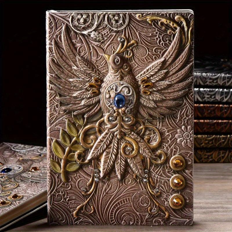 3D Immortal Phoenix Relief Notebook Student Diary