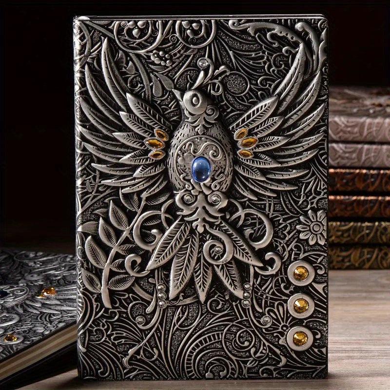 3D Immortal Phoenix Relief Notebook Student Diary