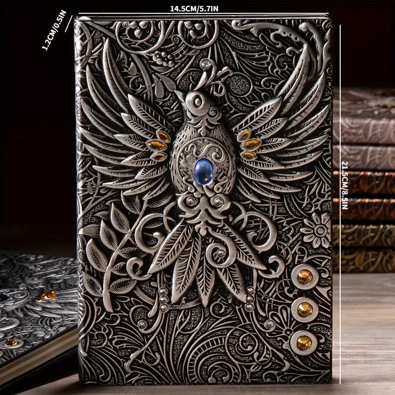3D Immortal Phoenix Relief Notebook Student Diary