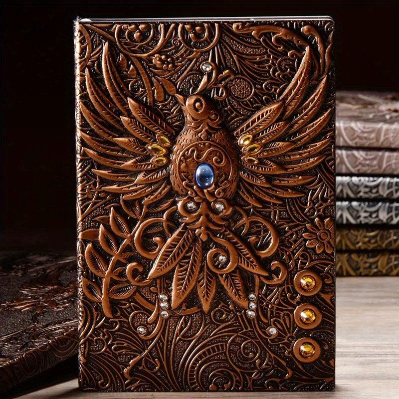3D Immortal Phoenix Relief Notebook Student Diary