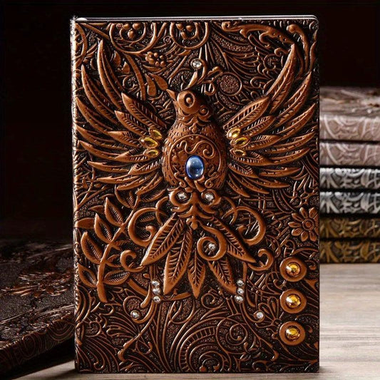 3D Immortal Phoenix Relief Notebook Student Diary