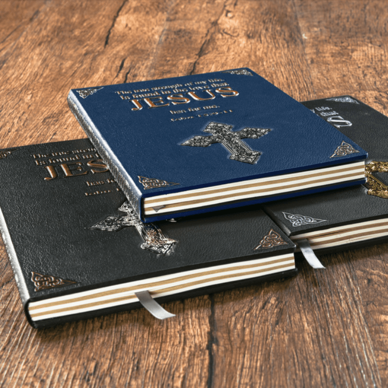 Vintage Leather Printed Bible Book Notepad A5 Cross Notebook Halloween Gift