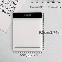 Clear Sticky Notes Large Grid Pad Waterproof Easy To Post Writable Note