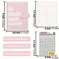 100 Envelopes Challenge Binder A5 Money Saving Budget Binder