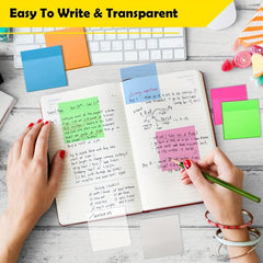800 Clear Sticky Notes 7.62x7.62 cm 14 Pads Index Sticker Transparent